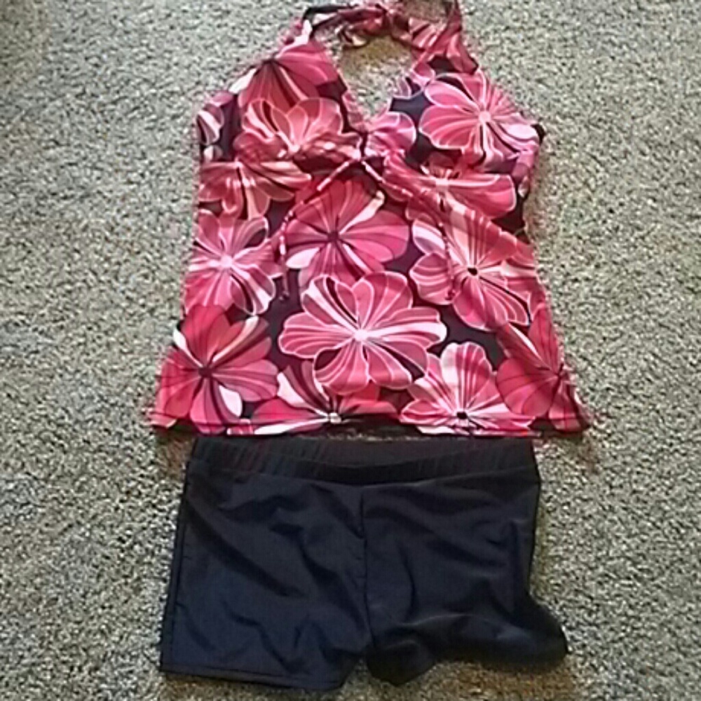 Halter tankini and swim short